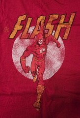 VTG 2006 The Flash DC Comics Retro T-Shirt 2XL Distressed Red Graphic
