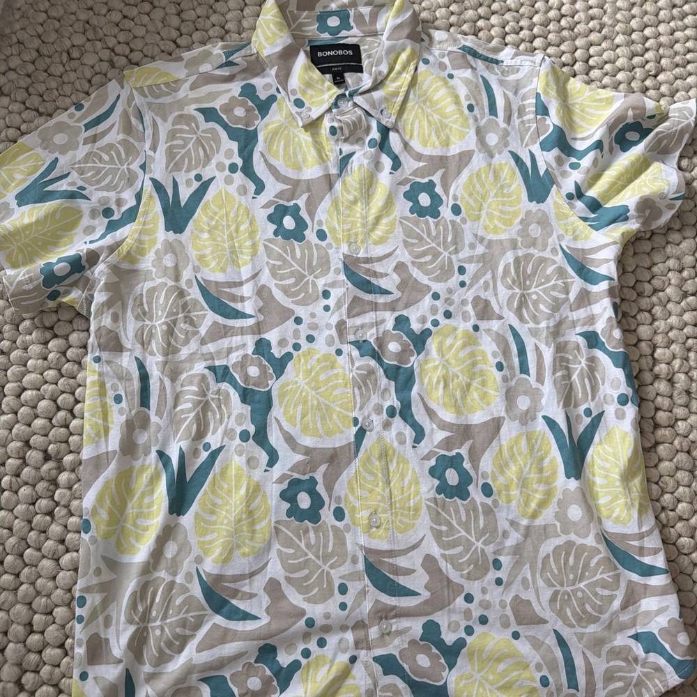 Bonobos Riviera Short Sleeve Button-Down Shirt – Size XL – Slim Fit – Excellent
