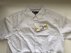 WEATHERPROOF WP Button Up Short Sleeve Woven White Shirt Men Small New