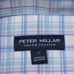 Peter Millar NWT Casual Button Down Shirt Size S in Blue/Purple/White Plaid
