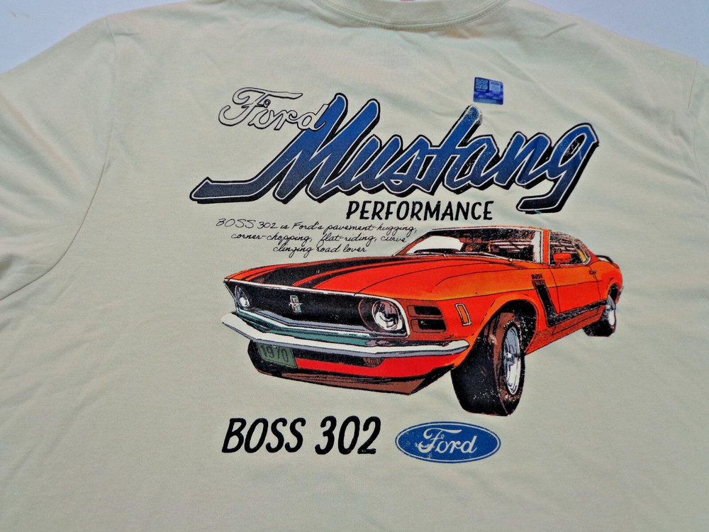 Ford Mustang Performance Licensed Graphic T Shirt Cream Color – XL NEW
