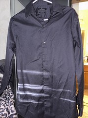 Marc Anthony Slim Fit Button Up Dark Blue Grey Dress Shirt Men’s Size Medium