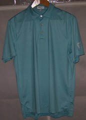 PETER MILLAR SUMMER COMFORT Polyester Spandex Golf Polo Shirt M Turquoise Blue