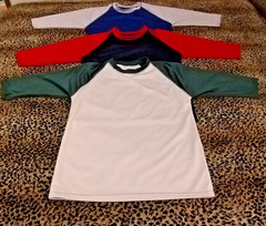 3 Packs Men’s 3/4 Sleeve Crew Neck Raglan Jersey Baseball Tee Shirts Size Small