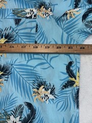 Burnside Men’s Tropical Button Down Shirt Blue Yellow Floral 100% Cotton Medium