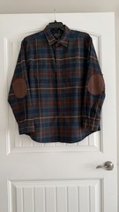 PENDLETON HAWTHORNE FRASER HUNTIN TARTAN FLANNEL ELBOW PATCHES SHIRT SIZE XL