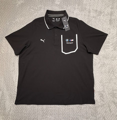 Puma BMW Motorsport Polo Shirt Mens 2XL Black Racing Driving Performance Top