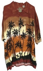 Vintage Pineapple Connections Shirt Mens XL Orange Hawaiian Aloha Surfer Rayon