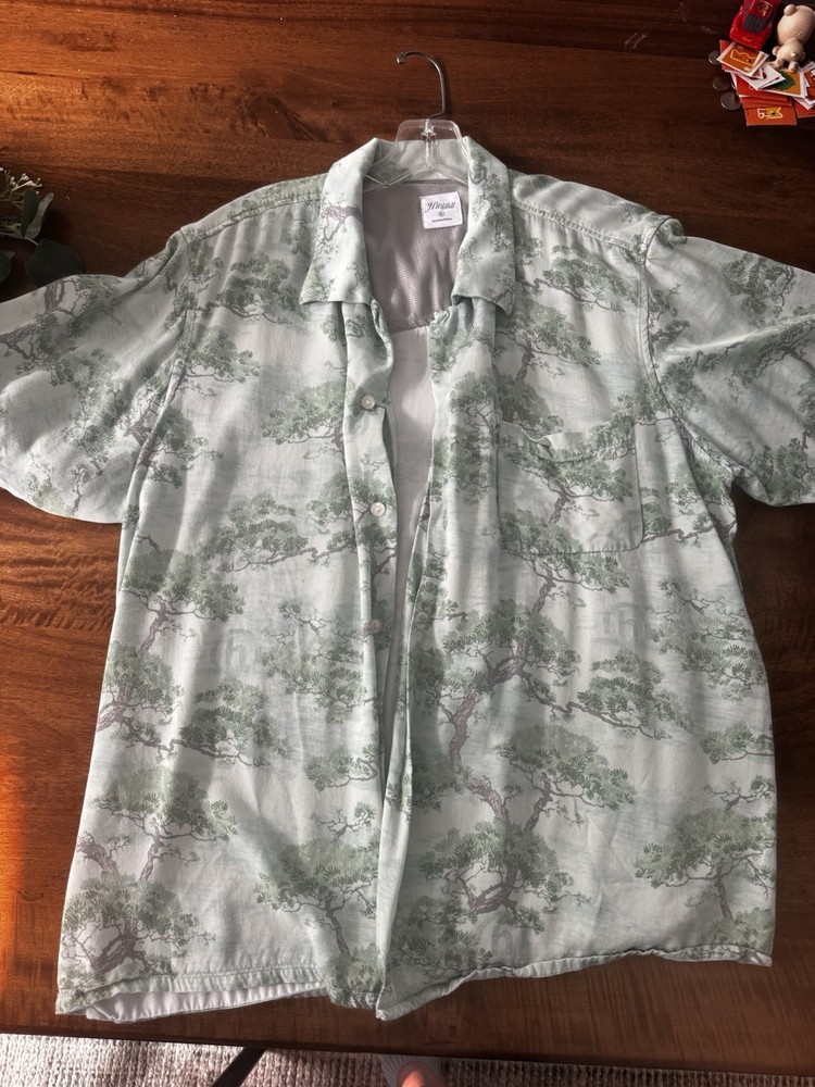 Hidden NY Bonsai Print Button Down Shirt Size XL