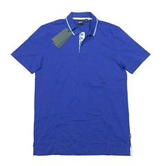 Hugo Boss Black Label Men’s Royal Blue Parlay 124 Tipped Short Sleeve Polo Shirt