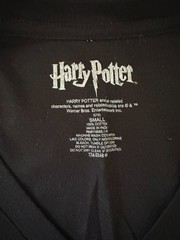 HARRY POTTER Weasley Is Our King T-Shirt Size S Black V-Neck Short Sleeve