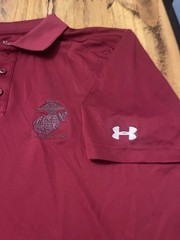 Under Armour Solid Marine Corp USMC Men’s Size Large Golf Polo Shirt Burgundy