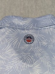 Flag & Anthem MadeFlex Golf Performance Polo Shirt Mens L – Light Blue Palm Leaf