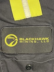 🟩🟩🟩 BLACKHAWK MINING COAL COMPANY ISSUED REFLECTIVE STRIPES MINER SHIRT LARGE
