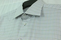 Robert Talbott ESTATE Size 16 Checkered Plaid Dress Shirt Hand Crafted Cotton