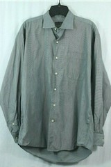 GITMAN BROS Men’s 15.5 34 Solid Gray Dress Shirt Button Front One Pocket