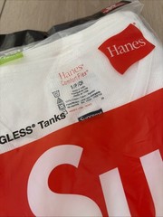 Supreme x Hanes 3 Tagless Tank Tops WHITE Size S New