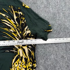 H&M Pineapple Print Button Down Shirt Size Large Green Yellow Rayon Men’s
