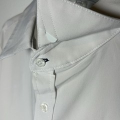 Mizzen + Main Blue Label Leeward Solid White Dress Shirt Stretch Mens M Slim Fit