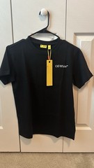 Off-White Dropping Arrow Basic Fit Tee Men’s Black Graphic Logo Shirt Sz 12