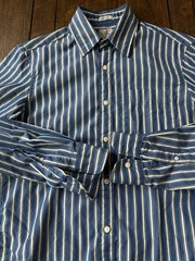 J.CREW Secret Wash Poplin Shirt with Point Collar in Blue White Yellow Striped