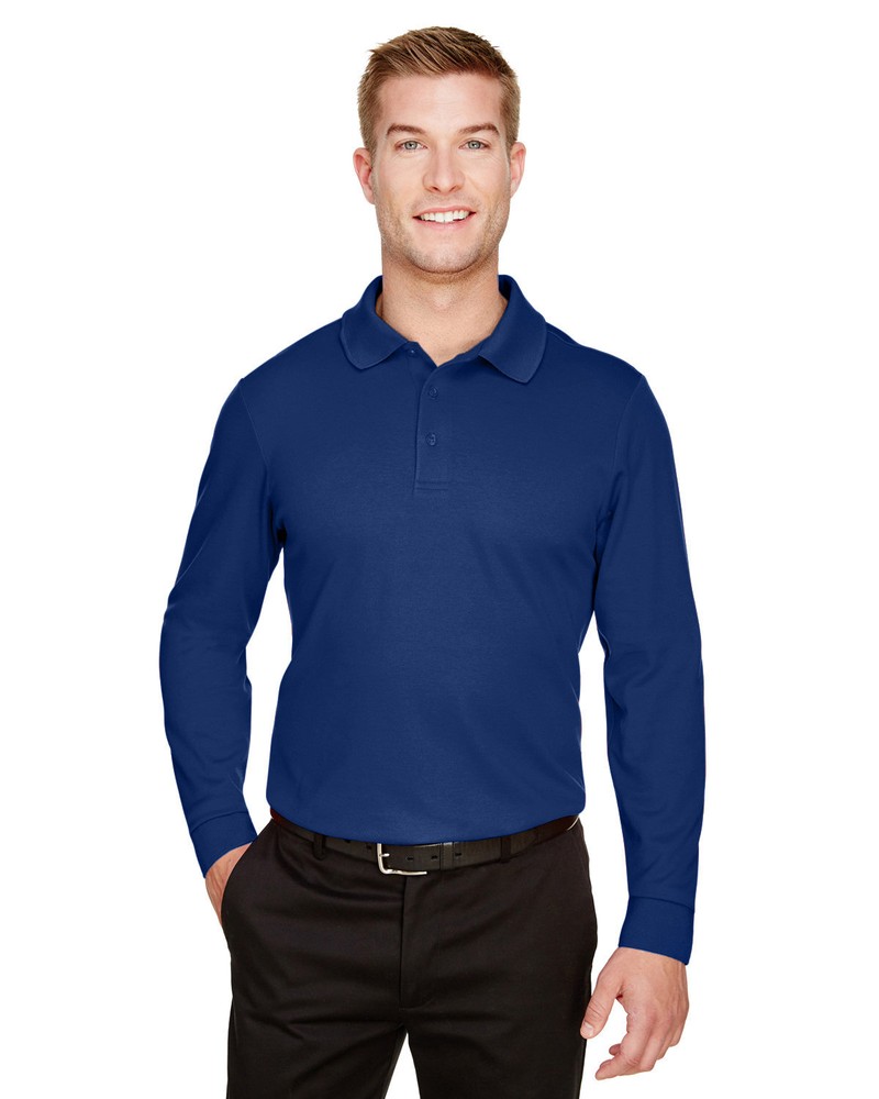Devon & Jones DG20L CrownLux Performance Men’s Plaited Long Sleeve Polo