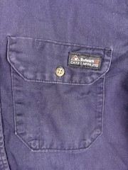 Bulwark FR Flame Resistant CAT 2 Button Work Shirt Navy Blue Size Medium