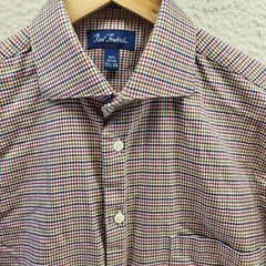 Paul Fredrick Button Shirt Men Medium 15.5 – 34 Tessitura Monti Italy Houndtooth