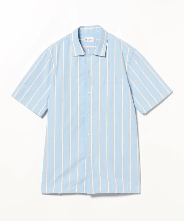 (ASK availability First) BEAMS GUY ROVER Sand stripe open collar shirt NEW