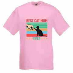 Rare Best Cat Mom Ever Pink Colour S to 5XL Tee Shirt