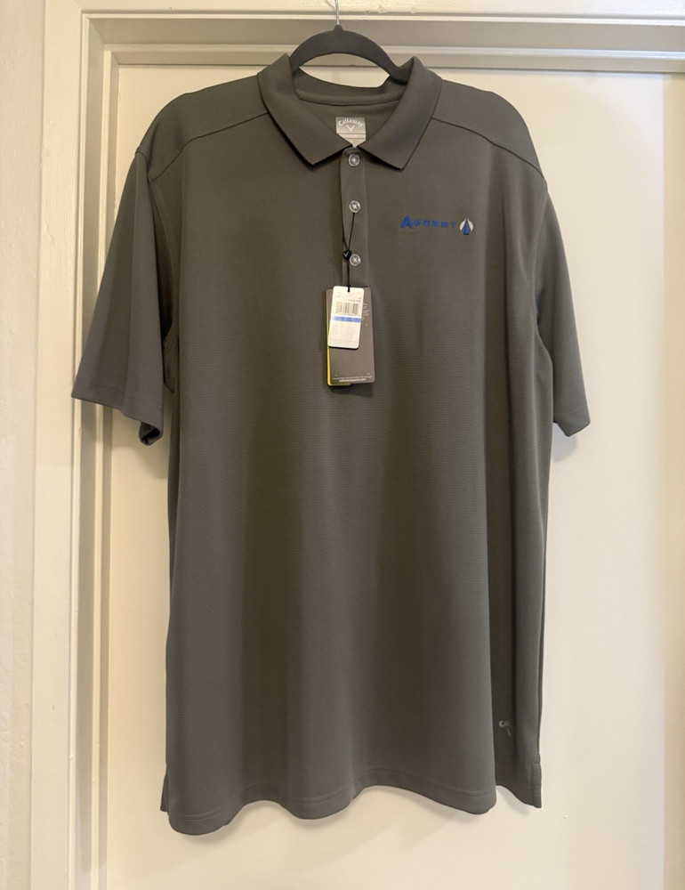 Callaway Opti-Dri Men’s Solid Gray Moisture Wicking Golf Polo Shirt XL