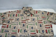 Grant Thomas S/S Lightweight Button Pocket Shirt Antique Car Graphic Mens Medium