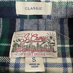 J Crew Mid Weight Flannel Button Up Shirt Long Sleeve Mens Small S