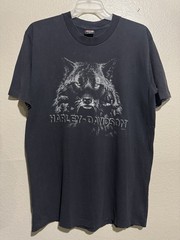Vtg 1996 Harley Davidson Wolf Graphic Tee Size L Fierce Eyes Biker T-Shirt USA