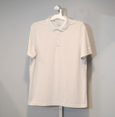 Adidas Men’s Size L Light Gray Polo Short Sleeve 3-Button Closure