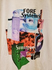 VTG 90s Fore Systems T Shirt Program Computer Tech Anvil Red Bar XL