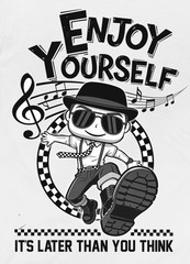 Enjoy Yourself 2-Tone SKA punk skateboard Rude boy 80’s vinyl Tee Unisex t-shirt