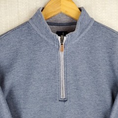 JOHNNIE-O Size Small Mens Blue 1/4 Zip Soft Cotton/Lyocell Pullover Sweatshirt