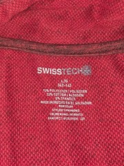 Swiss Tech Pullover Men’s Large Red Long Sleeve 1/4 Zip Knit Shirt Sweater