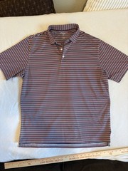 Harlestons Heritage Men’s XL Red/White/Blue Striped Short Sleeve Polo Tailored