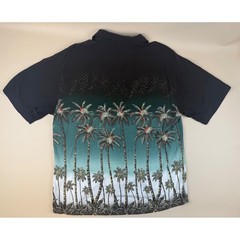 Tropical Palm Tree Button Down Rayon Ombre Landscape Medium Campia Moda