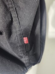 Triumph Black Solid Short Sleeve Button-Up Point Collar Logo Shirt M