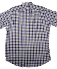 Neiman Marcus Wrinkle Free Blue White Check Gingham Dress Shirt 17 34/35 Cotton