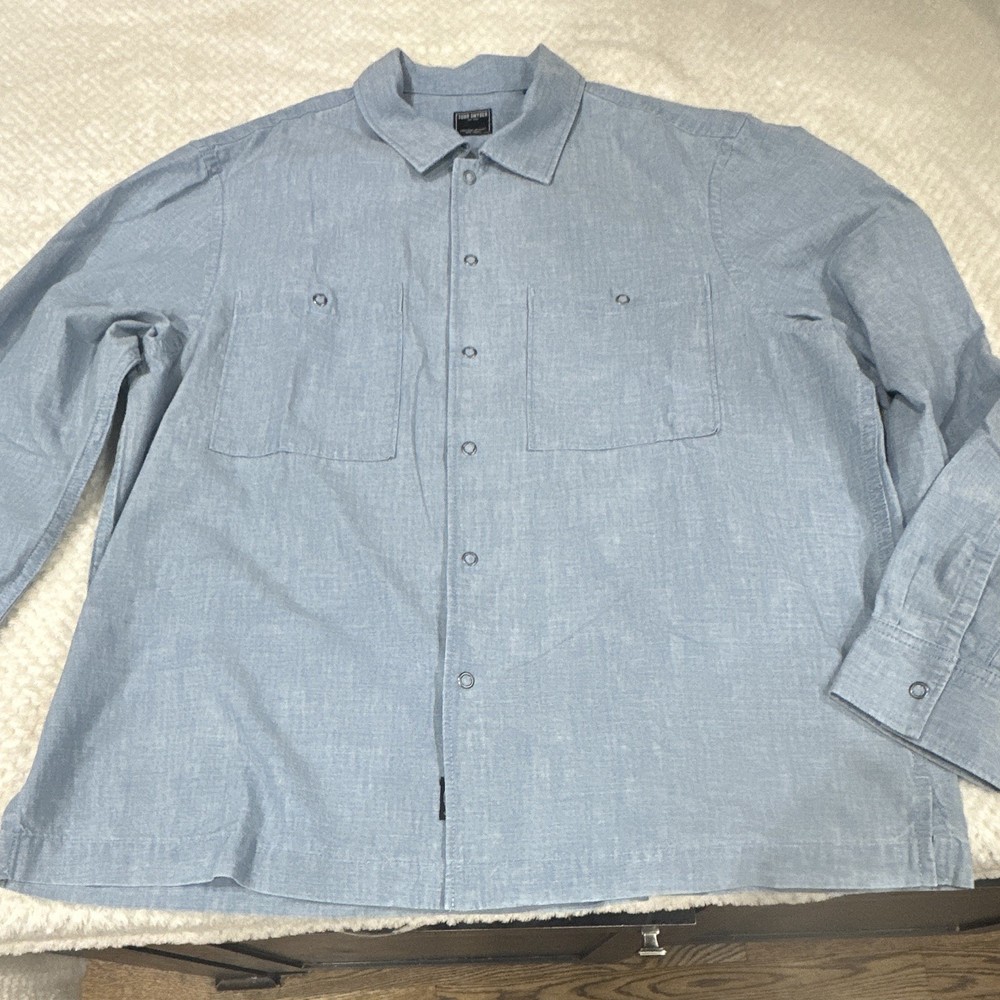 Todd Snyder Men’s Blue Chambray Button-Up Shirt L Long Sleeve