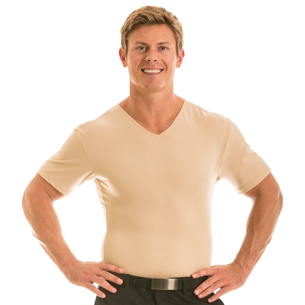 Insta Slim High Compression Short Sleeves V Neck VS0001 Nude
