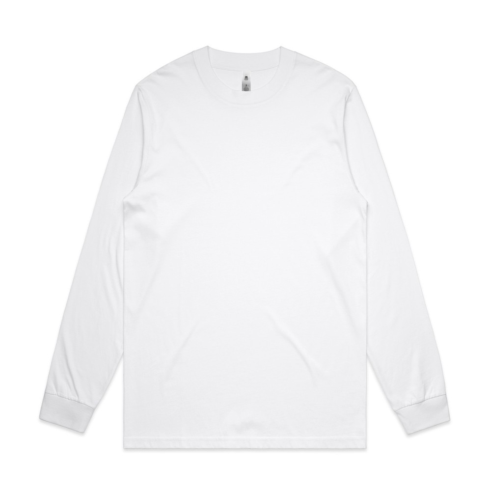 Dark Grey or White Plain Long Sleeve Shirt, High Quality ASColour, Various Sizes