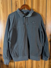 Harley-Davidson Heavy Knit Pullover Shirt Mens Large Snap Collar Shacket Charcoa