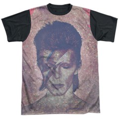 David Bowie Glam Adult Halloween Costume T Shirt (Black Back), S-3XL