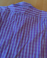 BUGATCHI UOMO PURPLE PLAID FLIP CUFF DRESS SHIRT MENS 151/2 34/35