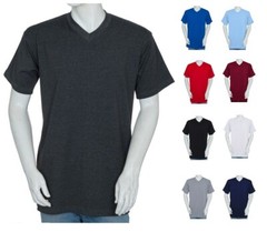 Styllion Mens Shirts Big and Tall V Neck – Short Sleeve – Heavy Weight – VSS